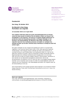 Persbericht Wereld in Den Haag oktober 2014