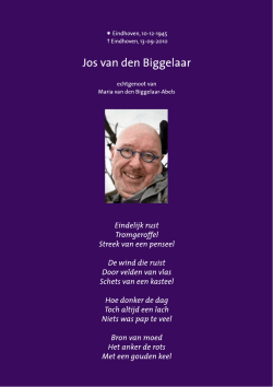 In memoriam Jos van den Biggelaar