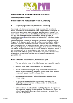 Honden NORMBLADEN PVH (GIDSEN VOOR GOEDE PRAKTIJKEN)