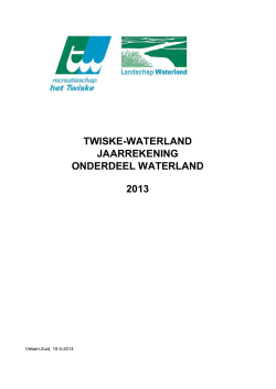 Jaarrekening 2013 - Gemeente Waterland