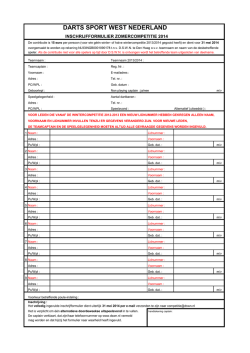 Inschrijfformulier zomer competitie 2014