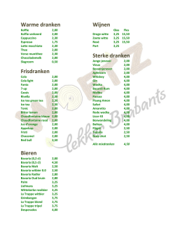 Drankenkaart - Woetz Cranendonck