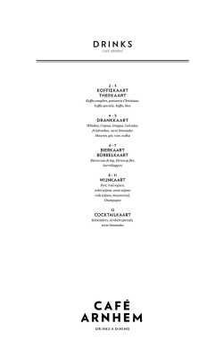 DRINKS - Caf&eacute; Arnhem