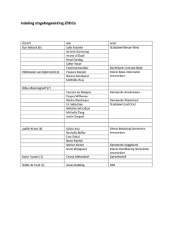 Indeling stagebegeleiding ZDO2a