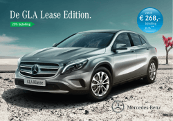 De GLA Lease Edition. - Mercedes-Benz