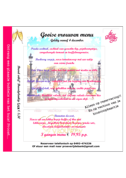 Gooise vrouwen menu - Proeverij de Bank