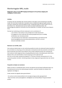 Voorbeeld Monitoring plan - Maastricht Rectal Imaging