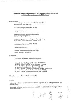 Collectieve arbeidsovereenkomst van 1510912014 betreffende het