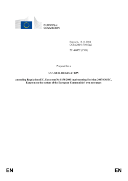 704 final 2014/0332 (CNS) Proposal for a COUNCIL REGULATION