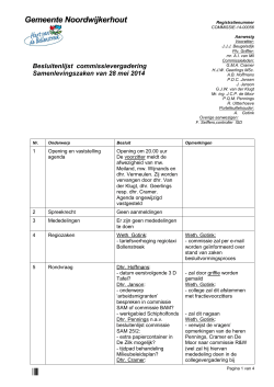 Besluitenlijst - Gemeente Noordwijkerhout