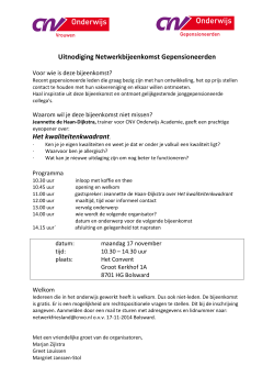 Uitnodiging GNB 17-11-2014 Friesland
