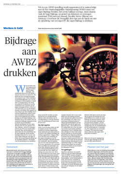 Bijdrage aan AWBZ drukken