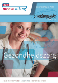 Opleidingsgids Gezondheidszorg 2014 2015 (PDF)