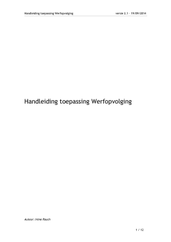 Handleiding toepassing werfopvolging