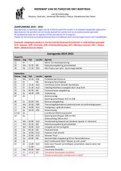 Jaarplanning - St. Martinus