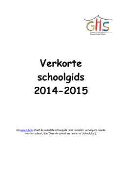 Verkorte schoolgids 2014-2015