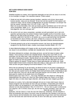 HET VLEES VERSUS GODS GEEST HJM Sales Geliefde broeders