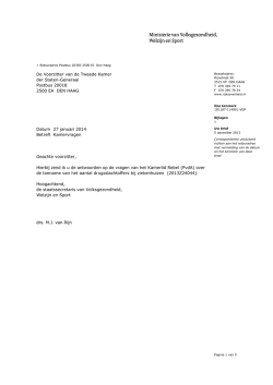 "Beantwoording Kamervragen over de toename