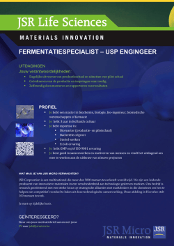 FERMENTATIESPECIALIST &ndash; USP ENGINGEER