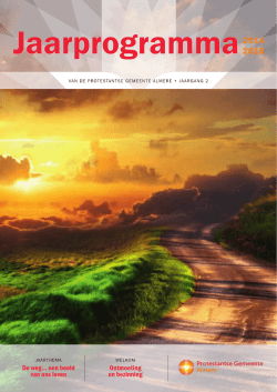 Jaarprogramma 2014-2015 - Website PG Almere StadsPoort