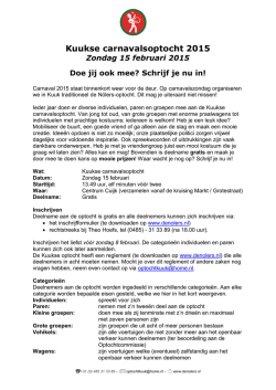 Informatie over de Optocht 15 februari 2015