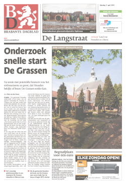 artikel in het Brabants Dagblad van 5 april 2014