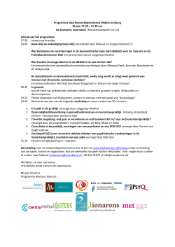 Programma GGZ Netwerkbijeenkomst Midden Limburg