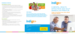 E-MENTAL HEALTH, EFFECTIEVE GGZ HULP BINNEN UW