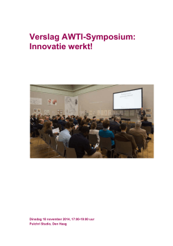Verslag AWTI-Symposium: Innovatie werkt!