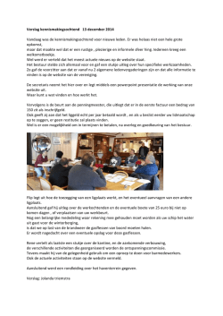 Verslag kennismakingsochtend 13 december 2014