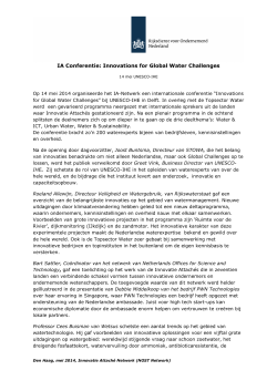 Verslag Congres Innovations for Global Water Challenges
