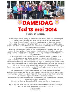 DAMESDAG Tcd 13 mei 2014