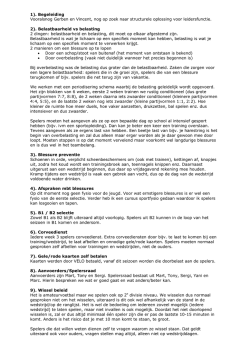 B1-ouder bijeenkomst - VELO B-selectie