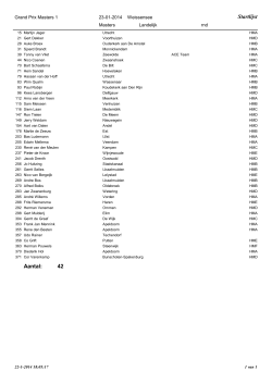 Startlijst GPM 1 Masters 23-01-2014 Weissensee
