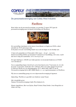 Brief WarHorse - De Personeelsvereniging