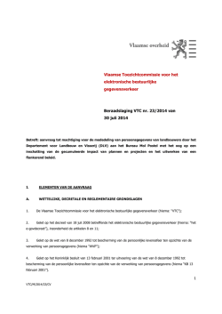 Beraadslaging VTC nr. 23/2014