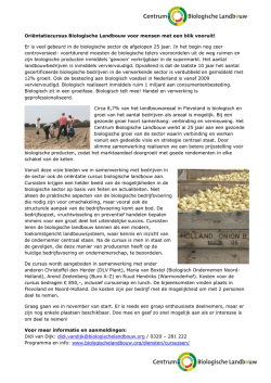 Informatie - Centrum Biologische Landbouw