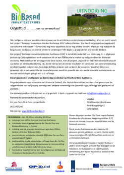 Download hier de uitnodiging - BioBased Innovations Gardens