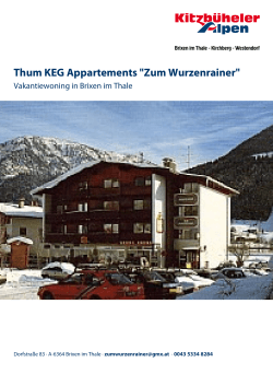 Thum KEG Appartements "Zum Wurzenrainer" in Brixen im Thale