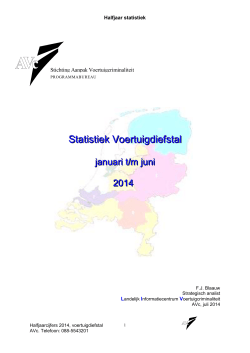 diefstal halfjaarcijfers 2014 - Stichting Aanpak Voertuigcriminaliteit