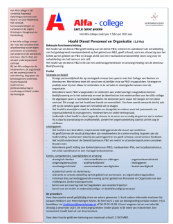 Hoofd Dienst Personeel en Organisatie (1,0 fte)