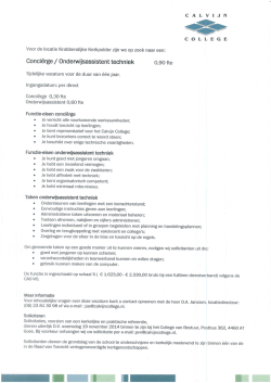 Conciërge / Onderwijsassistent techniek 0,90 fte