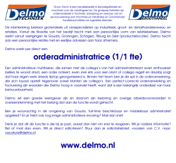 orderadministratrice (1/1 fte) www.delmo.nl