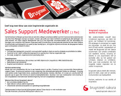 Sales Support Medewerker (1 fte) - Bruynzeel