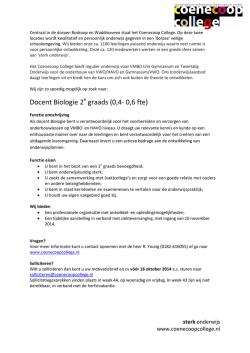 Docent Biologie 2 graads (0,4- 0,6 fte)