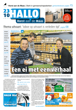 Uitgave 23-10-2014 - HALLO Horst aan de Maas
