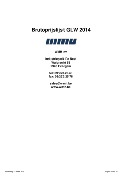 GLW prijslijst 2014 / 112 KB