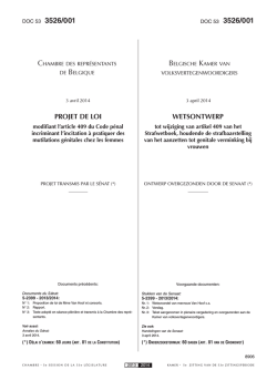 K. 53-3526/1 - La Chambre des représentants de Belgique