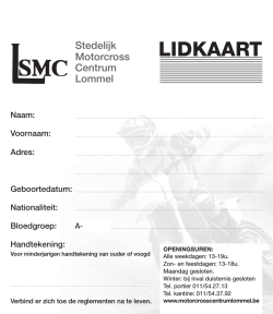 LIDKAART - Stedelijk Motorcross Centrum Lommel