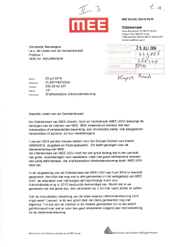 II-3 Br. dd 23-07-14 van Clientenraad MEE Utrecht Gooi Vecht betr